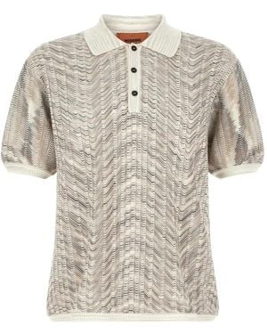 Missoni Polo De Punto En Zigzag De Manga Corta - Blanco