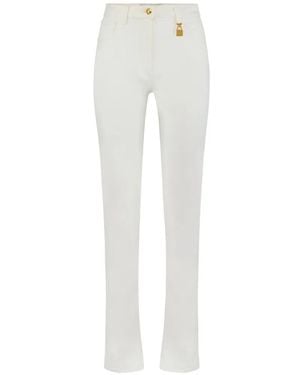 Elisabetta Franchi Skinny Jeans With Jewel Padlock - White