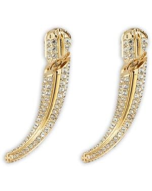 Tory Burch Orecchini A Punta Con Pavé Di Cristalli - Metallizzato