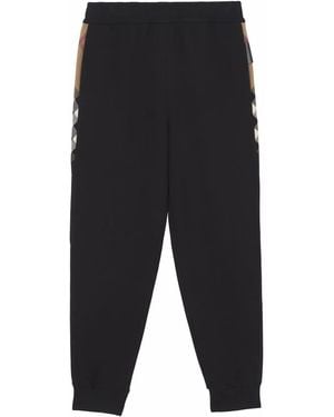 Burberry Pantalones De Chándal Con Panel A Cuadros - Azul