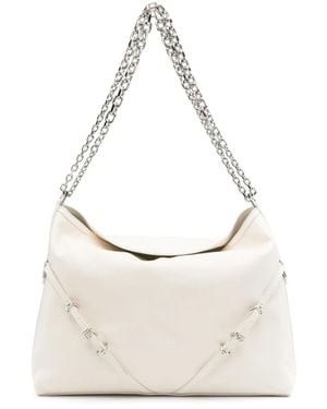 Givenchy Voyou Medium Leather Shoulder Bag - Natural