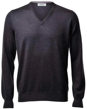 Gran Sasso V-Neck Wool Sweater - Blue