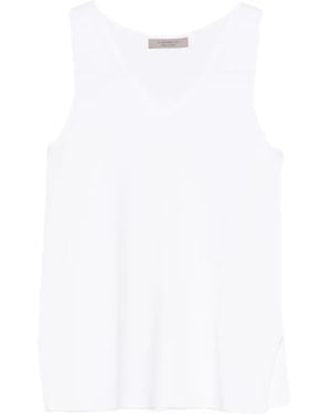 D.exterior V-Neck Sleeveless Top - White