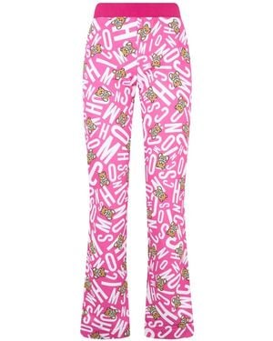 Moschino Logo-Print Teddy Bear Pants - Pink