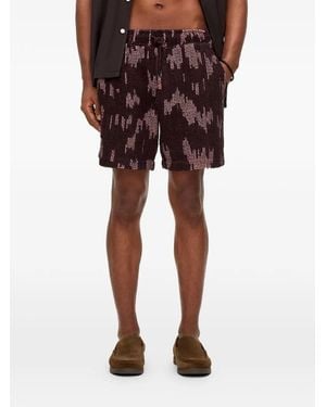 Oas Patterned Shorts - Red