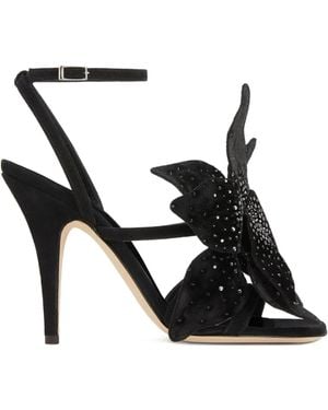 Giuseppe Zanotti 105mm Florant Embellished-floral Ankle-strap Sandals - Black