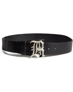 R13 Logo-Buckle Belt - Black