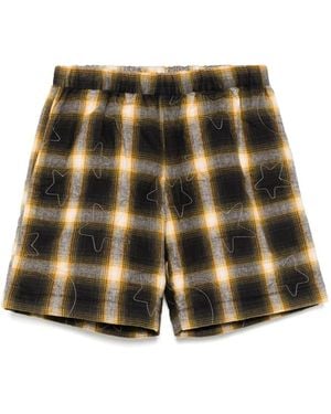 Sky High Farm Wattierte Shorts Mit Karomuster - Gelb