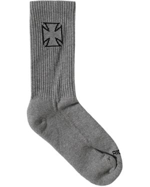 Vetements Cross-Embellishment Socks - Gray