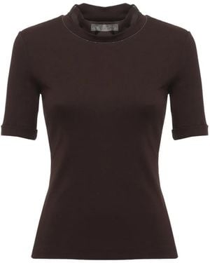 Panicale Collar-Detail Short-Sleeve T-Shirt - Black