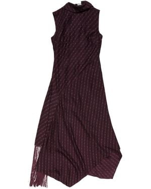 Acne Studios Asymmetric Fringed-Scarf Dress - Purple