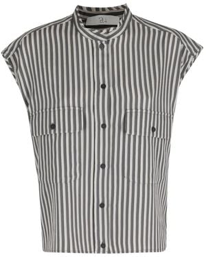 Tela ストライプ ポケットシャツ - グレー