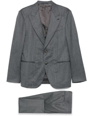 Caruso Pinstripe Wool Suit - Grey