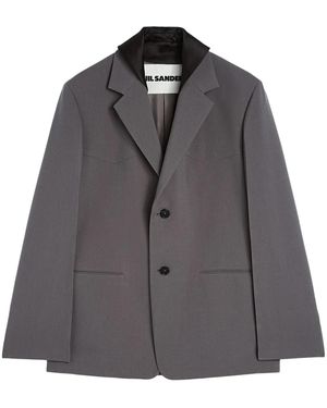 Jil Sander Detachable-Collar Tailored Jacket - Grey