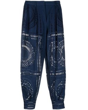 Alberta Ferretti Pantaloni A Vita Alta - Blu