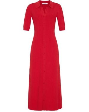 Adam Lippes Fenwick Midi Dress - Red