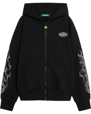Barrow Rhinestone-Embellished Logo-Patch Hoodie - Black