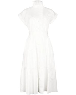 CHRISTY LYNN Jonah Belted Ruffled Midi Dress - White