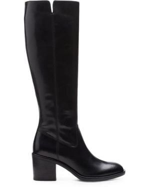Clarks Valvestino Hi Leather Knee-High Boots - Black