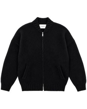 Laneus Knit Zip-Up Cardigan - Black