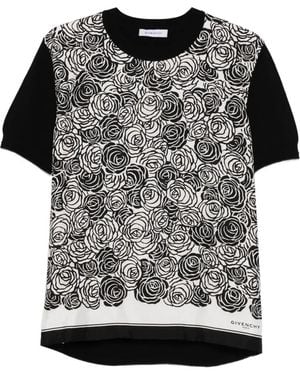 Givenchy Floral-Print T-Shirt - Black