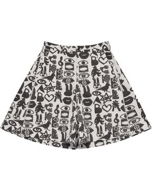 COMME DES GARÇON BLACK Printed Shorts - White