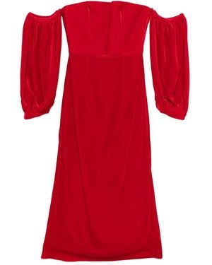 forte_forte Bustier Puff-Sleeve Dress - Red