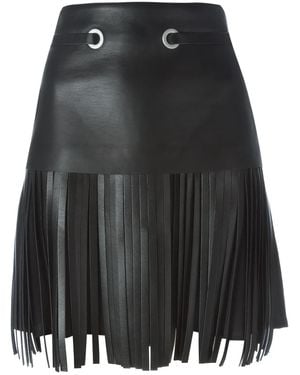 Neil Barrett Fringed Midi Skirt - Black