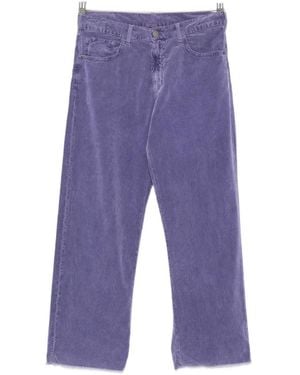 Massimo Alba Corduroy Raw-Cut Jeans - Purple