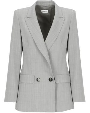 Marella Pinstripe Double-Breasted Blazer - Gray