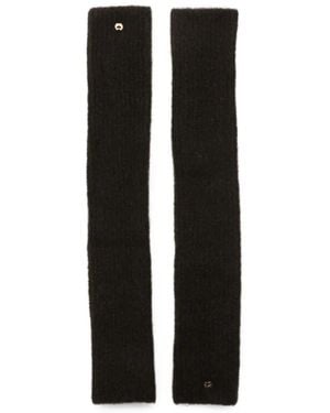 Maje Ribbed Fingerless Gloves - Black