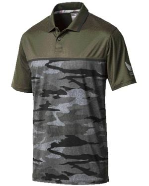 PUMA Camouflage-Pattern Polo Shirt - Grey
