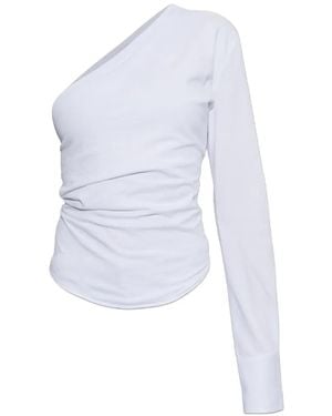 DSquared² One-Shoulder Ruched Top - White
