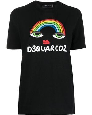 DSquared² Logo Cotton T-Shirt - Black