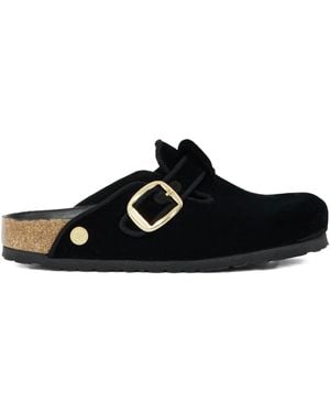 Birkenstock Buckle-Strap Slippers - Black