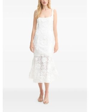 Bardot Floral-laced midi dress - Blanco