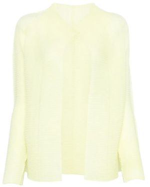 Issey Miyake Open-Front Long-Sleeve Jacket - Yellow