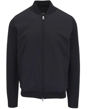 Wahts Paxton Paneled Zip-Up Bomber Jacket - Blue