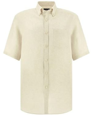 Paul & Shark Short-Sleeved Linen Shirt - White
