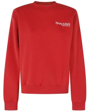 Sporty & Rich Logo-Print Jumper - Red