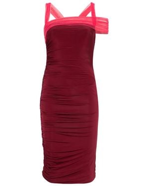 Nensi Dojaka Ruched Midi Dress - Red