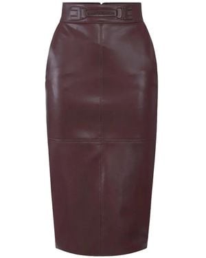 Elisabetta Franchi Logo-Belt Midi Skirt - Purple