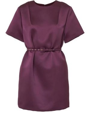 Carolina Herrera Abito Corto Con Cintura - Viola