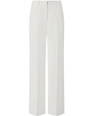 Pinko Straight-Leg Linen Trousers With Concealed Fastening - White