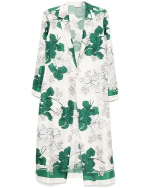 P.A.R.O.S.H. Floral-Print Coat - Green