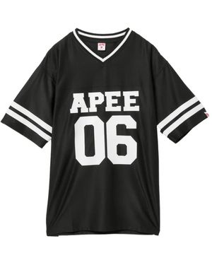 AAPE BY A BATHING AP Logo-Print Mesh T-Shirt - Black