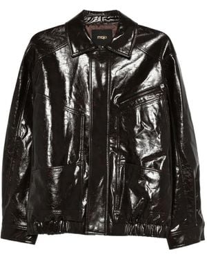 Maje Cuffed Paneled Jacket - Black