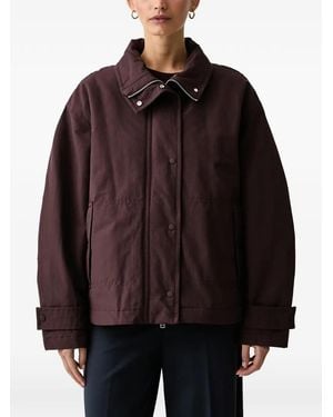 Marc O' Polo High-Neck Zip-Up Oversized Jacket - Brown