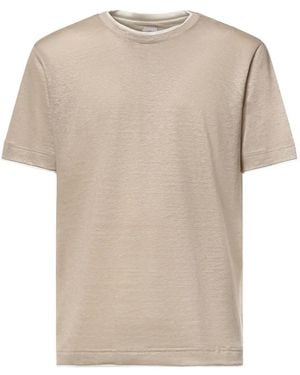 Eleventy Layered-Detail Linen T-Shirt - Natural