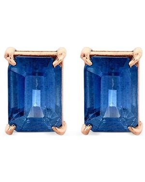 SHAY Halo Sapphire Stud Earrings - Blue